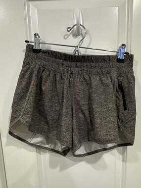 Lululemon Tracker Short V 4 Heathered Black Athletic Running Shorts